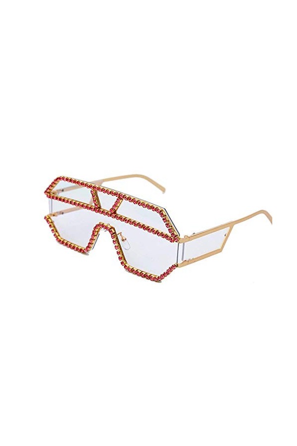 NIUASH Lunettes de Soleil polarisées Lunettes de Soleil colorées surdimensionnées pour Femmes Lunettes de Soleil carrées Lune
