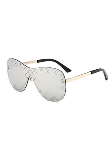 ZYIZEE Lunettes de Soleil Dames Lunettes de Soleil Miroir Femmes Lunettes de Soleil surdimensionnées pour Femmes en métal Gra