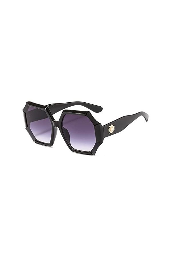 HPIRME Lunettes de soleil femme monture octogonale femme lunettes de soleil, 1, taille unique