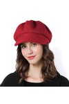 Sumolux Béret gavroche en laine française classique pour femme, rose, Taille unique
