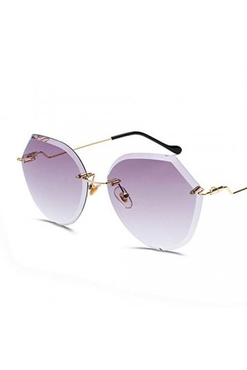 QINGZHOU Lunettes De Soleil,Lunettes De Soleil Sans Monture Femme Lunettes De Soleil À Lentilles Marines Dégradées Mode Irrég