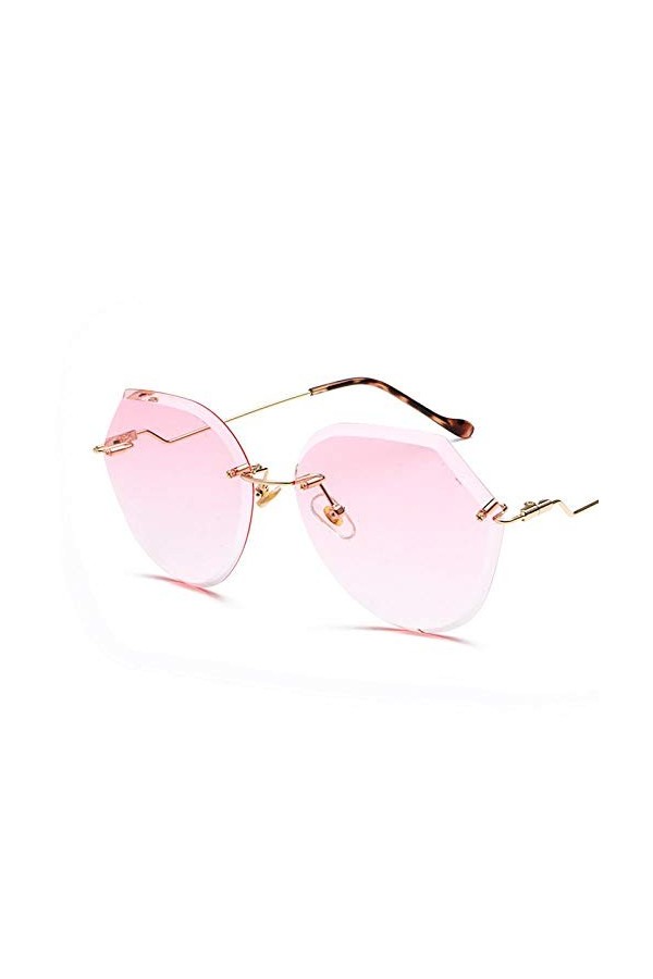 QINGZHOU Lunettes De Soleil,Lunettes De Soleil Sans Monture Femme Lunettes De Soleil À Lentilles Marines Dégradées Mode Irrég