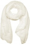 styleBREAKER écharpe unicolore, crêpelée, structurée avec un effet froissé, tissu, femmes 01016107, couleur:Blanc blanc crèm
