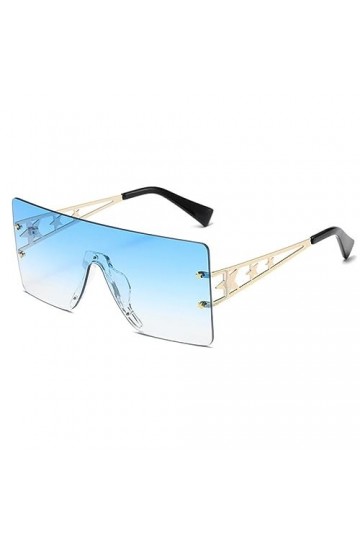 Lunettes de Soleil surdimensionnées avec étoiles Femmes Hommes Super Grandes Lunettes de Soleil sans Monture Lunettes décontr