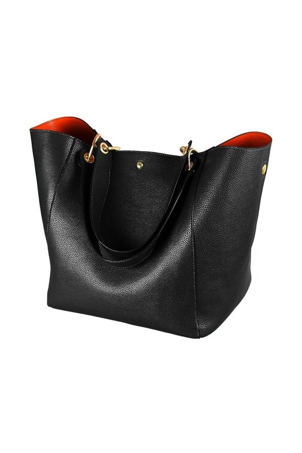 Sac à Main Femme Petit Sac Bandoulière Cabas Fourre Tout Cuir Sac Elégant Ville Travail Poches Multiples Shopper Porté Epaule