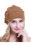 osvyo Bonnet turban chimio en coton pour femme atteinte de cancer et de perte de cheveux, Coton Abricot 1, taille unique