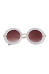 HPIRME Lunettes de soleil rondes surdimensionnées femmes Vintage rétro vert cadre femme lunettes de soleil nuances, C2, taill