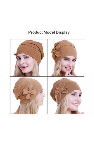 osvyo Bonnet turban chimio en coton pour femme atteinte de cancer et de perte de cheveux, Coton Abricot 1, taille unique
