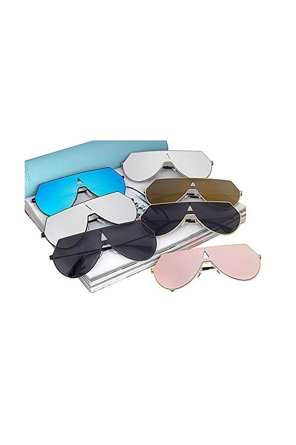 QINGZHOU Lunettes De Soleil,Lunettes De Soleil À La Mode Grand Cadre Hommes Et Femmes Couple Lunettes De Soleil Intégrées Cou