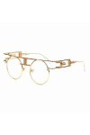 HPIRME Lunettes de soleil steampunk à monture en métal pour femmes rondes pour hommes Lunettes de soleil gothiques Lunettes d