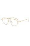 HCHES Lunettes de soleil mode métal femmes grand cadre conduite lunettes de soleil pour hommes clair anti-lumière bleue cadre