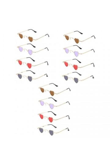 ibasenice 12 Pièces Lunettes De Soleil Coeur Fête Sur La Plage Lunettes Rétro Lunettes De Soleil à La Mode Cadeaux De Célibat