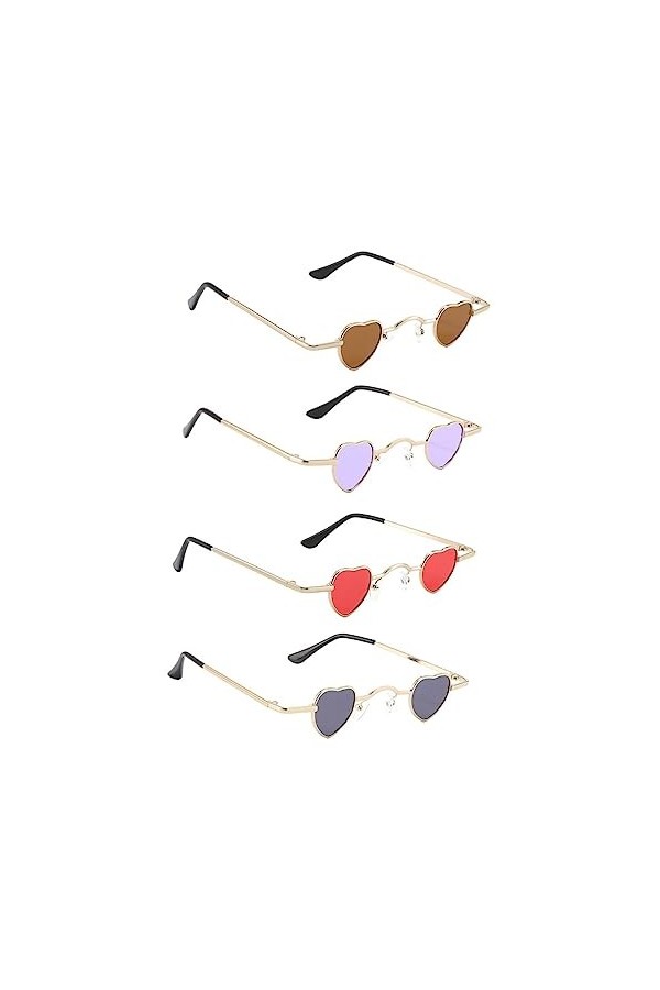 ibasenice 12 Pièces Lunettes De Soleil Coeur Fête Sur La Plage Lunettes Rétro Lunettes De Soleil à La Mode Cadeaux De Célibat