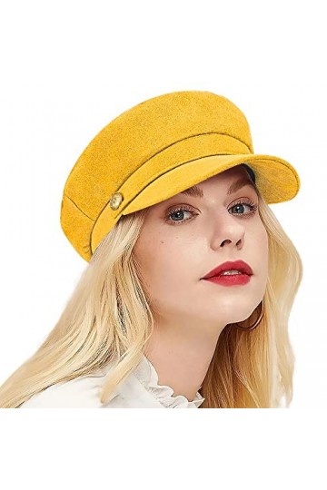 ColorSun Chapeau de Newsboy pour femme - Chapeau de style Paperboy octogonal - marron - Taille M