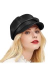 ColorSun Chapeau de Newsboy pour femme - Chapeau de style Paperboy octogonal - marron - Taille M