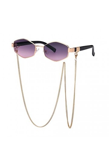 XINXIN Lunettes De Soleil De Cadre Irrégulier En Chaîne Femmes De Vacances En Plein Air Verres De Soleil Color : G, Size : M