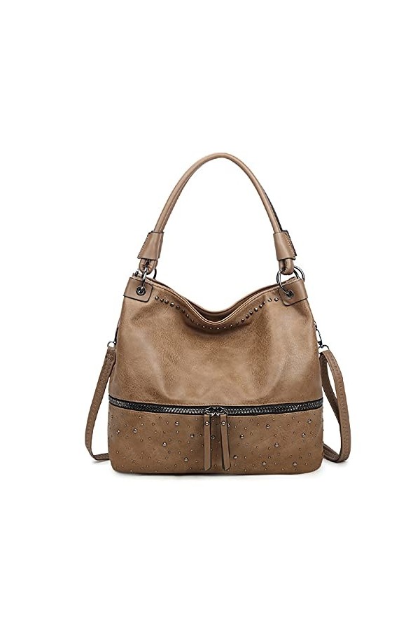 FANDARE Rétro Sac a Main Sacs Cabas Femme Sacoche Bandoulieres Cuir PU Imperméable Portés Epaule Sac Ordinateur Portable 12.9