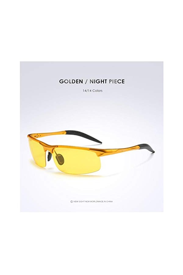SUNMM Lunettes De Soleil De Conduite Cadre en Aluminium Lunettes De Soleil De Sport Hommes Pilote Polarisé Rétro Miroir Anti-