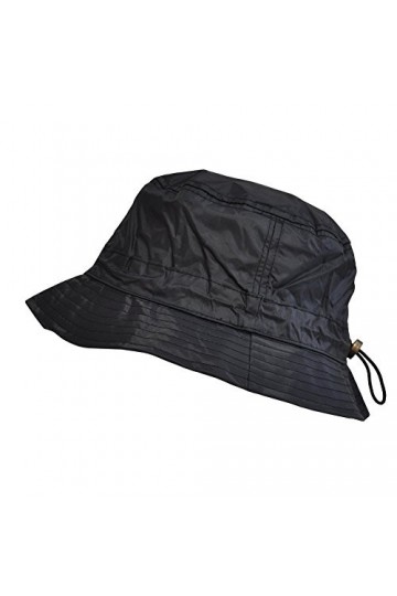 TOUTACOO, Bob de Pluie, Chapeau de Pluie, Ajustable, Aspect Nylon 01-Noir, Small 
