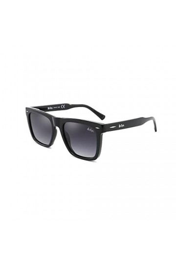 Lee Cooper Lunettes de soleil classiques pour homme et femme, légères avec protection UV, Monture - Noir Brillant | Lentille 