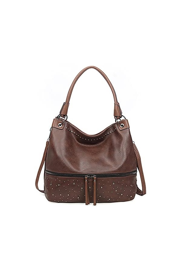 FANDARE Rétro Sac a Main Sacs Cabas Femme Sacoche Bandoulieres Cuir PU Imperméable Portés Epaule Sac Ordinateur Portable 12.9