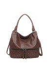 FANDARE Rétro Sac a Main Sacs Cabas Femme Sacoche Bandoulieres Cuir PU Imperméable Portés Epaule Sac Ordinateur Portable 12.9