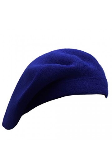 Wheebo Béret français réversible en cachemire de couleur unie pour femmes, filles, femmes et adultes, saphire, Taille M
