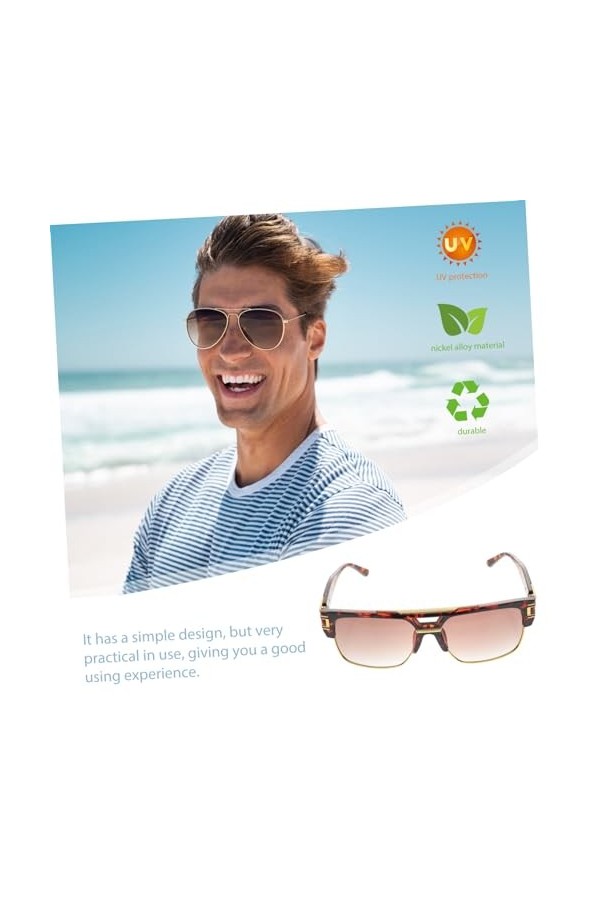 TENDYCOCO 3 Pièces Lunettes De Soleil Pour Hommes Lunettes De Soleil Carrées Vintage Lunettes De Fête Sur La Plage Lunettes D