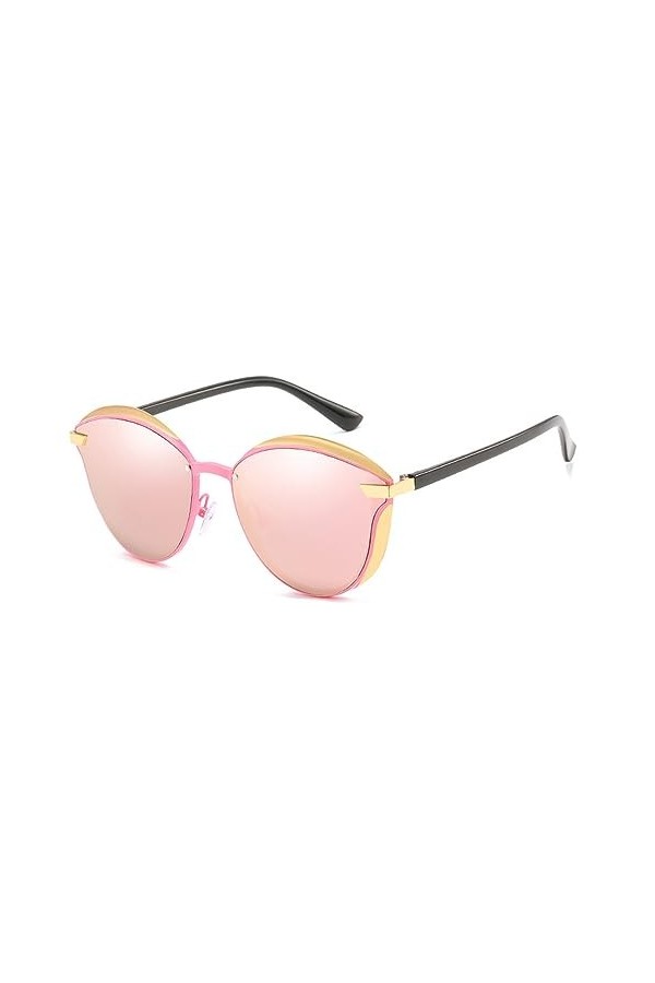 HCHES Cat Eye Femmes Lunettes de Soleil Polarisées Vintage Métal Dames Lunettes de Soleil Conduite Lunettes de Soleil,3,Taill