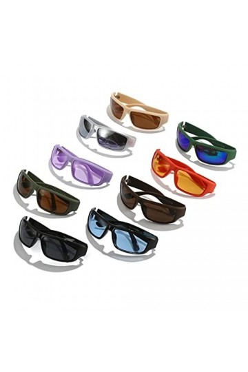 IIGOCG Lunettes de Soleil Cyclisme Sport Lunettes de Soleil Femmes Punk Lunettes Hommes Argent Miroir Nuances Mode UV400 Lune