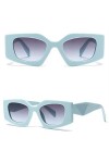 HCHES Tendances Bleu Carré Lunettes De Soleil Femmes Designer De Luxe Grand Rectangle Lunettes De Soleil UV400 Cadre Géométri