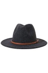 Lanzom Chapeau Fedora en feutre pour femme avec bande - - Taille unique