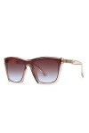 HCHES Lunettes de soleil carrées à rayures rouges pour femmes Lunettes de soleil pour femmes Lunettes de vue vintage, C5, tai