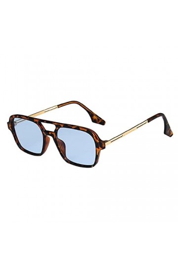 Rétro Double Ponts Femmes Lunettes De Soleil Mode Rose Dégradé Lunettes Tendance Creux Léopard Bleu Lunettes De Soleil Hommes