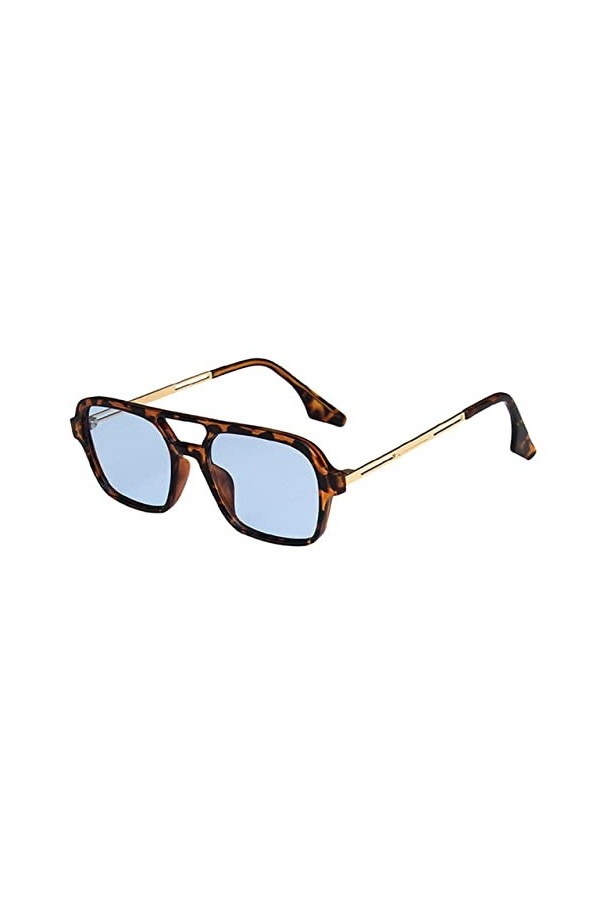 Rétro Double Ponts Femmes Lunettes De Soleil Mode Rose Dégradé Lunettes Tendance Creux Léopard Bleu Lunettes De Soleil Hommes