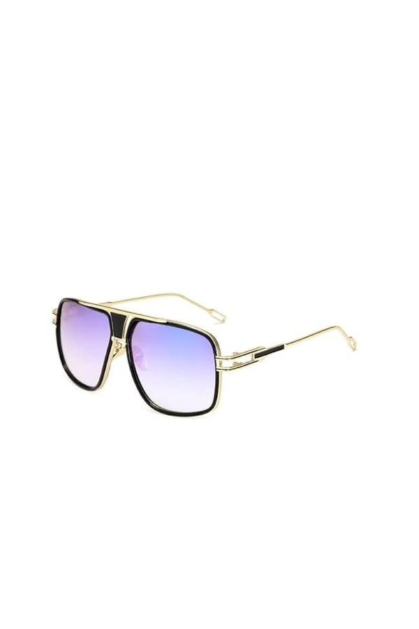 ZANHOG 2021 Couple Chaud Couple Plat de Luxe chaises Longues de Luxe 18k Or Gros Cadre carré Femme Lunettes de Soleil Lunette