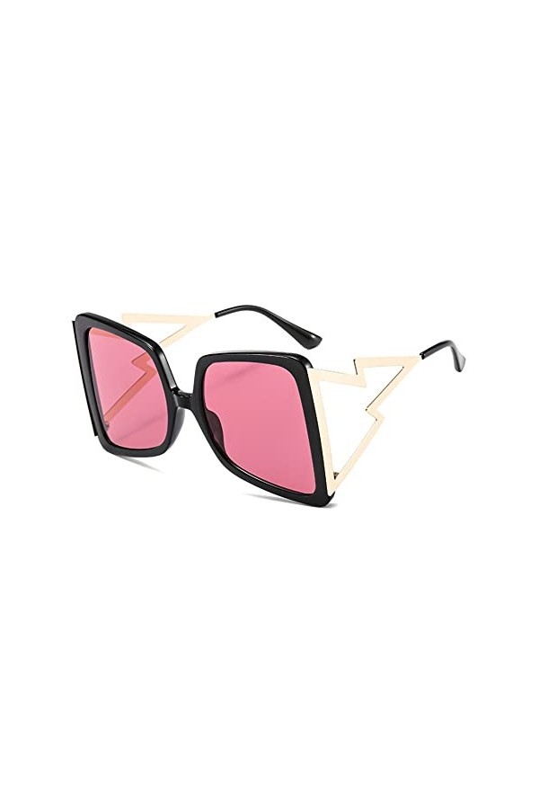 HPIRME Lunettes de soleil papillon surdimensionnées pour femmes, grandes lunettes de soleil dégradées vintage, 2, taille uniq
