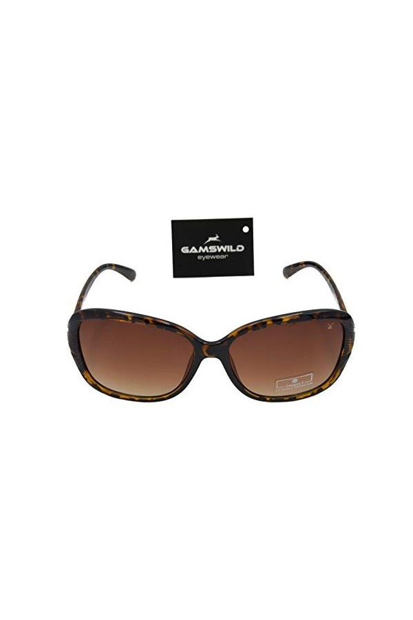 Gamswild WM2126 Lunettes de soleil tendance pour homme et femme Unisexe Marron Noir, marron, Linsenbreite 55mm