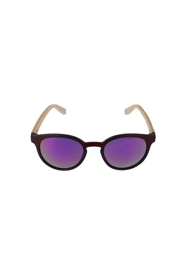 Gamswild WM1228 Lunettes de soleil tendance en bambou pour homme et femme Rouge Marron Rose Marron Marron, rouge/bois foncé