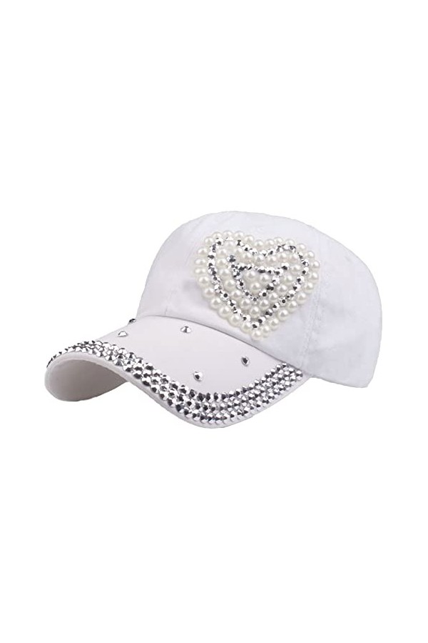 Casquette de baseball brillante pour femme - Chapeau de soleil réglable et confortable - En métal brillant - Pour lextérieur