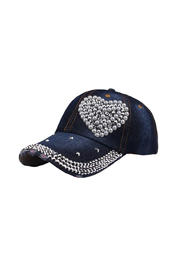 Casquette de baseball brillante pour femme - Chapeau de soleil réglable et confortable - En métal brillant - Pour lextérieur