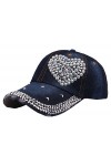 Casquette de baseball brillante pour femme - Chapeau de soleil réglable et confortable - En métal brillant - Pour lextérieur
