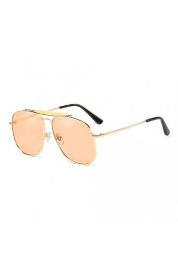 Lunettes de Soleil à lentilles Femmes Lunettes de Soleil à Grande Monture Lunettes de Soleil surdimensionnées pêche, Champagn