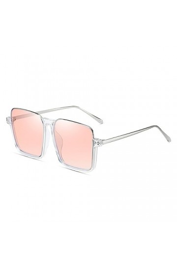 HPIRME Lunettes de soleil femme surdimensionnées carrées vintage lunettes de soleil lunettes transparentes UV400, argent noir
