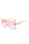 HPIRME Lunettes de soleil une pièce femmes lunettes de soleil surdimensionnées hommes Vintage carré nuances dame pare-brise U