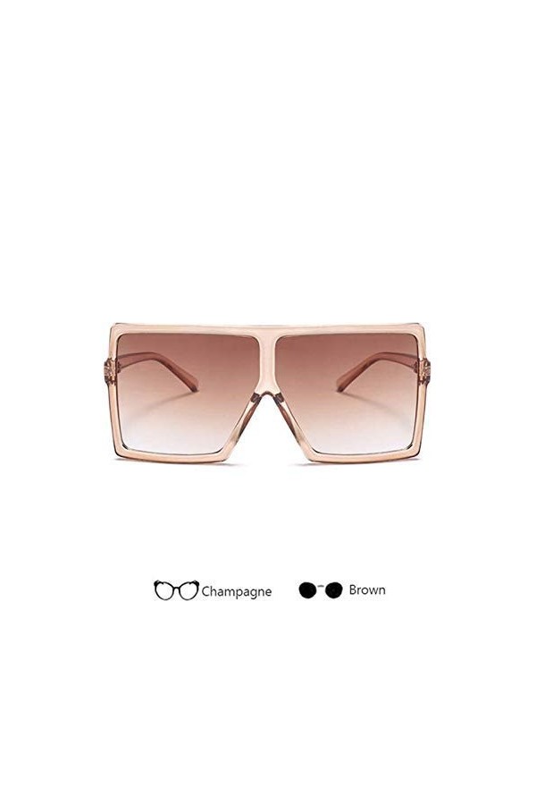XINGYU Lunettes de Soleil Montantes Femmes Dames Nuances Carré Lunettes de Soleil surdimensionnées Femme Uv400 Protection Cou