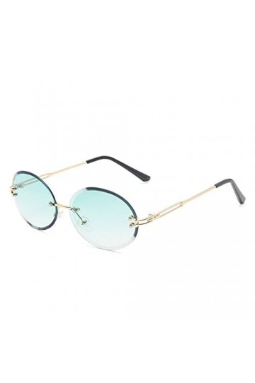 HPIRME Lunettes de soleil rondes femmes nuances ovales pour femmes lunettes de soleil dégradées sans monture vintage hommes U