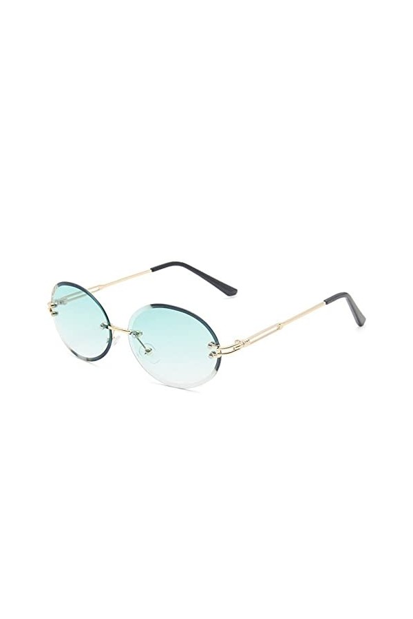 HPIRME Lunettes de soleil rondes femmes nuances ovales pour femmes lunettes de soleil dégradées sans monture vintage hommes U