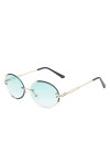 HPIRME Lunettes de soleil rondes femmes nuances ovales pour femmes lunettes de soleil dégradées sans monture vintage hommes U