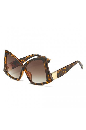 HPIRME Lunettes de soleil yeux de chat arc surdimensionné irrégulier pour femmes lunettes de soleil dégradé patchwork nuances